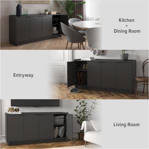 Aparador de Cocina y Comedor Moderno Negro con Almacenamiento, Mueble Buffet Personalizado para Pedidos al por Mayor - Product Image 5