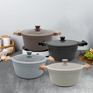 Nồi nấu súp đa năng, tương thích với bếp từ, 20/24/28cm, chất liệu nhôm đúc, phủ ceramic chống dính, kèm nắp silicon - Product Image 1