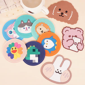 OEM Cute Animal Cartoon Creative Anti slip PVC <b>Silicone</b> Rubber Cup coaster - Product Image 2