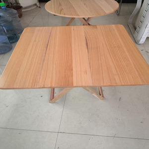 Solid Wood Round <b>Folding</b> Tabletop Trestle Base <b>Outdoor</b> Use Customizable Size Shandong Made - Product Image 4