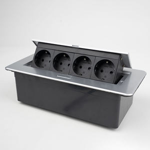 Prise de bureau escamotable en aluminium KLASS - Prise de courant encastrée norme européenne avec <span class=keywords><strong>modules</strong></span> internes personnalisables pour table de bureau - Product Image 4