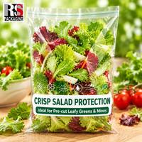 Op maat gemaakte micro-perforated zakjes, food grade BOPP, hitteverzegelbaar, voor salade en groenten, hoge kwaliteit diepdruk, retailmerk