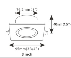 7W <span class=keywords><strong>3</strong></span> Inch Canless Verzonken Gimbal Downlight Draaibare Schijnwerper 5 Ct Oogbol Ceilling Potlight Dimbare Lichten Met Aansluitdoos - Product Image 5