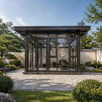 Gazebo en aluminium à toit composite, style moderne et luxueux, respectueux de l'environnement, longue durée de vie, abri de jardin extérieur, pavillon