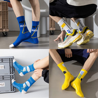 Chaussettes de sport à côtes personnalisées et colorées, style rappeur, mi-hautes, chaussettes de football américain