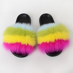 Femmes Hiver Pantoufles De Fourrure De Renard En Peluche Mignon Maison Chaussures Diapositives MoelleuxFourrure Tongs grande - Product Image 5