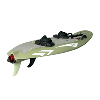 Planche de surf électrique verte à alimentation directe, moteur lithium 12KW 72V, équipement de sports nautiques, wakeboard motorisé, avec repose-pieds et aileron