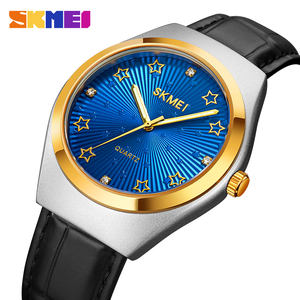 Skmei <span class=keywords><strong>2058</strong></span> montres pour hommes montre-bracelet en cuir grand cadran montres à Quartz bleu - Product Image 2