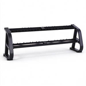 Support de rangement noir à double niveau pour haltères, équipement de sport commercial - Product Image 1