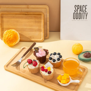 Simple Square <b>Large</b> Wooden <b>Tray</b> Thickened Bamboo <b>Serving</b> <b>Tray</b> For Coffee Tea Restaurant Hotel Use - Product Image 2