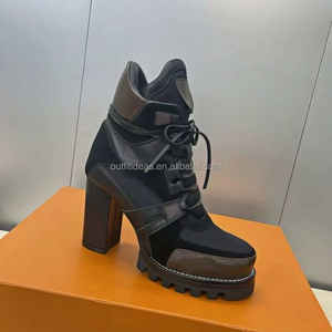 Bottines Plateformes en Cuir Véritable et Daim pour Femme, à Lacets, Talon Haut, Modè<span class=keywords><strong>le</strong></span> Star Trail Laureate - Product Image 5