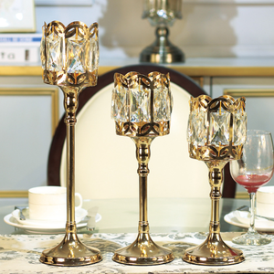 LK20190906-34 Crown Design Candle Holder Table <strong>Silver</strong> Rose Gold Metal <strong>Candlestick</strong> - Product Image 4