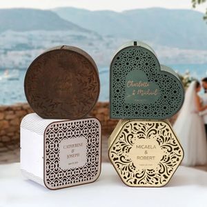 Modern Laser Engraved Eco-Friendly Wood Souvenir Love Theme Tabletop <strong>Card</strong> <strong>Box</strong> Slot <strong>for</strong> <strong>Post</strong> <strong>Cards</strong> Rose <strong>Cards</strong> <strong>Box</strong> <strong>Wedding</strong> Favors - Product Image 2