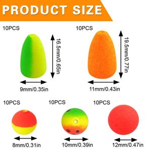 10 pièces <span class=keywords><strong>flotteur</strong></span> de pêche en mousse bouées de pêche à la mouche Pompano Rig flotteurs Bobbers pour <span class=keywords><strong>truite</strong></span> poisson-chat doré accessoires de pêche - Product Image 3