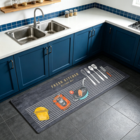 Tapis de sol de cuisine en diatomite antidérapant, absorbant, séchage rapide, imprimé, pour l'aire de l'évier