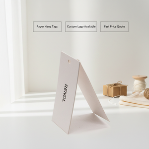 Étiquettes suspendues personnalisées de luxe en <span class=keywords><strong>carton</strong></span> épais 700g - Étiquettes de vêtements gaufrées à l'or - Étiquettes en papier blanc recyclé pour l'habillement - Product Image 1