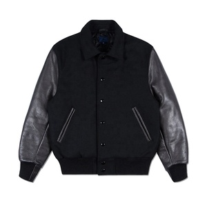 Chaqueta Varsity Personalizada para Hombre, Material de Lana, Temporada de Invierno, Talla Grande, Decoración de Oveja, Botones, Estilo Béisbol, para Adultos, Venta al Por Mayor - Product Image 1