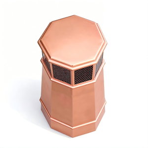 Tapa de <span class=keywords><strong>Chimenea</strong></span> Resistente a la Intemperie, Hecha a Mano, de Cobre Grueso, Octogonal Cónica, Tamaño Personalizado para Techos de Villas de Lujo - Product Image 2