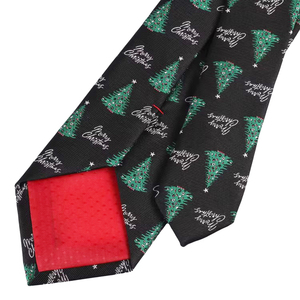<strong>Red</strong> and Black Xmas Tree Neck <strong>Ties</strong> for Men Luxury 7.5cm Width Polyester <strong>Tie</strong> Christmas Gifts <strong>Ties</strong> for Mens for Party - Product Image 4