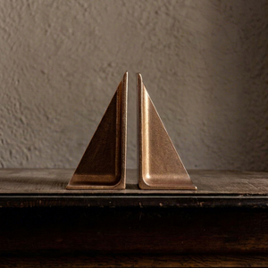 Brass <b>Bookends</b> with Sculpted Design – Artistic Book Holder for Modern and Traditional Spaces - Product Image 1