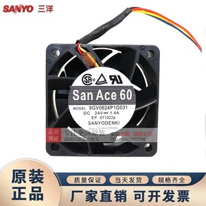 พัดลมแกนซันโย 60x60x38 มม. 24V 1.4A 9GV0624P1G031 ระบบระบายความร้อนอุตสาหกรรม - Product Image 3