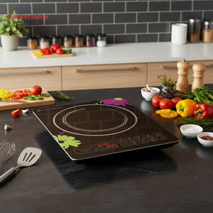 Cocina <span class=keywords><strong>Eléctrica</strong></span> de Cerámica de un Solo Quemador de Alta Potencia y Calentamiento Rápido, de Acero Inoxidable, a Batería, para Uso Doméstico, Tipo Inducción - Product Image 3