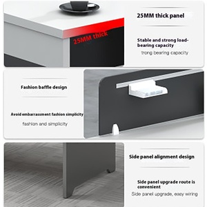 Staf meja kantor dan kursi, kombinasi meja komputer kantor modern sederhana layar kantor stasiun kerja - Product Image 4
