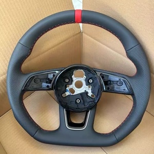 Volante Deportivo de Cuero para Audi A1 A3 8P A4 B9 A5 <span class=keywords><strong>A6</strong></span> C8 A7 C7 Q5 S5 S9 Q3 Q5 Q7 B9 RS3 RS5 - Product Image 1