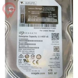 4XB7A14124 4TB 3.5นิ้ว7.2K SAS 12Gbps 4U60 HDD สำหรับ thinksystem DE6000H Hot Swap ภายในองค์กร It Solution de Series - Product Image 1