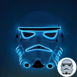 Led Halloween Piratenmaske Cosplay leuchtende Halloween-Maske Kostüm Narbe einäugiger Piratengesichtsparty-Maske - Product Image 2