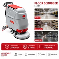 Mesin Penggosok Lantai Dorong Baru 1290x590x1070mm 130kg 30kg Tekanan Sikat 185rpm Kecepatan untuk Sanitasi Komersial