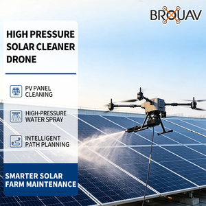 โดรนทำความสะอาดผนังภายนอกอาคาร BROUAV Smart Glass 4200PSI พร้อมระบบระบุตำแหน่ง RTK ระดับเซนติเมตร - Product Image 4