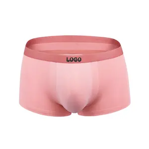 Top Quality Smooth Pouch Meninos Lingerie Sexy Silk Modal Respirável Briefs & Boxers Ice Silk Mens Underwear Nylon boxer