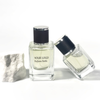 Vente en gros de flacons vaporisateurs de parfum uniques en forme de rectangle, boîte cosmétique, flacon de parfum de luxe, 30 ml, 50 ml, 100 ml