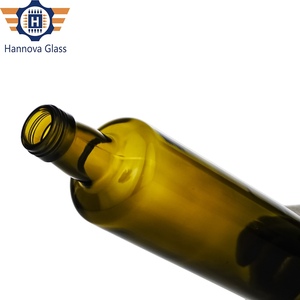 Rifornito di 25.36 once lungo collo sicuro vuoto rotondo 0,75 l aceto bottiglia da 750ml verde olio d'oliva bottiglia di vetro con tappo a spirale - Product Image 5