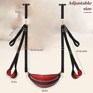 Juguetes sexuales BDSM para puerta, columpio <span class=keywords><strong>sexual</strong></span>, eslingas sexuales de cuero y felpa suave con correas ajustables, esposas de puerta colgantes para piernas - Product Image 5