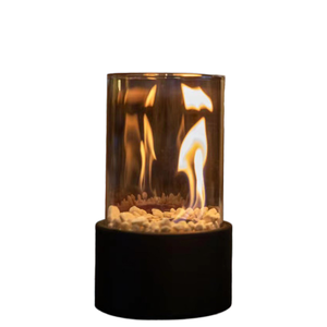 Estufa de Calefacción Portátil Pequeña de Acero para Interiores, Chimenea Redonda de Vidrio para Sala de Estar y Cocina - Product Image 1
