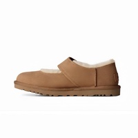 Nouvelles bottes de neige Mary Jane pour femme hiver 2026, design patte de chat mignon avec fermeture auto-agrippante, tige en cuir de vachette véritable