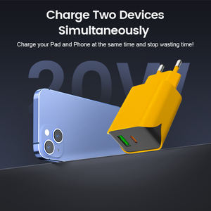 <span class=keywords><strong>TKT</strong></span>-Cargador USB PD de 20W con doble puerto QC3.0, carga rápida para iPhone, Android, portátil, enchufe de la UE y EE. UU., compatible con uso de cámara Gan - Product Image 4