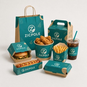 Juego de Empaques de Alimentos Ecológicos Personalizados Directo de Fábrica para Restaurantes, Empaques para Hamburguesas, Papas Fritas y Bebidas al por Mayor - Product Image 2