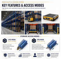 Système de rayonnage à circulation de palettes robuste pour entrepôt logistique, rayonnage à navette industriel automatisé