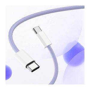 Cables de carga rápida certificados especiales para iphone15 pro Max, la mejor revisión Cable cargador trenzado de 60W tipo C a tipo C para Apple - Product Image 3
