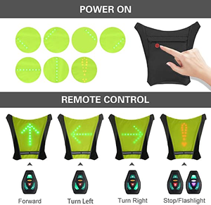 LED clignotant <span class=keywords><strong>gilet</strong></span> vélo dos guidage lumière réfléchissant avertissement <span class=keywords><strong>de</strong></span> sécurité vélo lumière sac à dos avec télécommande - Product Image 4