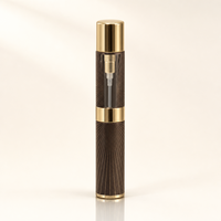 Flacon de parfum vide en verre 35 ml bleu roi avec capuchon doré, atomiseur fin type stylo, style arabe, personnalisable et rechargeable, vente en gros
