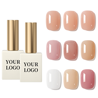 XEIJAYI Vernis à Ongles Gel UV Personnalisé 15ml Série Nude Semi-Transparente Designer Français Non Toxique Longue Durée en Bouteille pour DIY