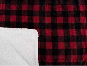 Plaid Doux et Chaud en Polaire Sherpa Double Couche 100% Polyester, Motif Écossais <span class=keywords><strong>Rouge</strong></span> et Noir, Idéal pour Canapé et <span class=keywords><strong>Lit</strong></span> – Collection Hiver Usine - Product Image 4
