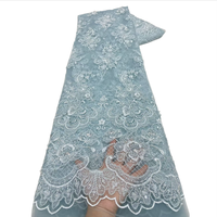 Tissu en dentelle à perles et sequins NI.AI de haute qualité, nouveau design, dentelle guipure pour robe de mariée africaine Asoebi