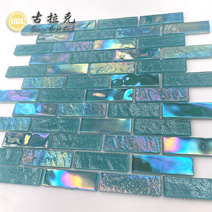 Gạch khảm thủy tinh khảm màu xanh lá cây óng ánh cầu vồng hồ bơi gạch khảm - Product Image 3