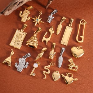 Ciondoli e Charms di Gioielleria Fashion in Acciaio Inossidabile Impermeabile Placcato Oro 18k PVD per Creazione di Gioielli Bracciali e Collane Fai da Te - Product Image 3