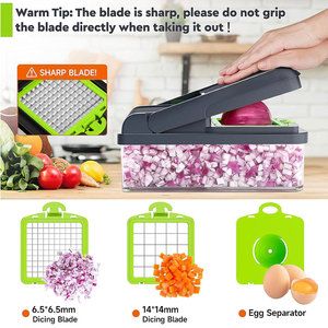 TOALLWIN Nouveau produit, gadgets de cuisine, hachoir à légumes, <span class=keywords><strong>mandoline</strong></span> à oignon, coupe-légumes multifonctionnel 12 en 1 - Product Image 4